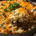 Cheesy Ground Beef Rice Casserole