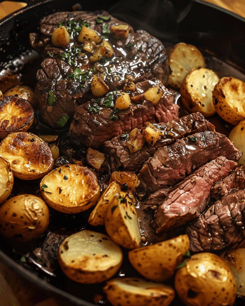 Garlic Butter Steak and Potatoes Skillet
