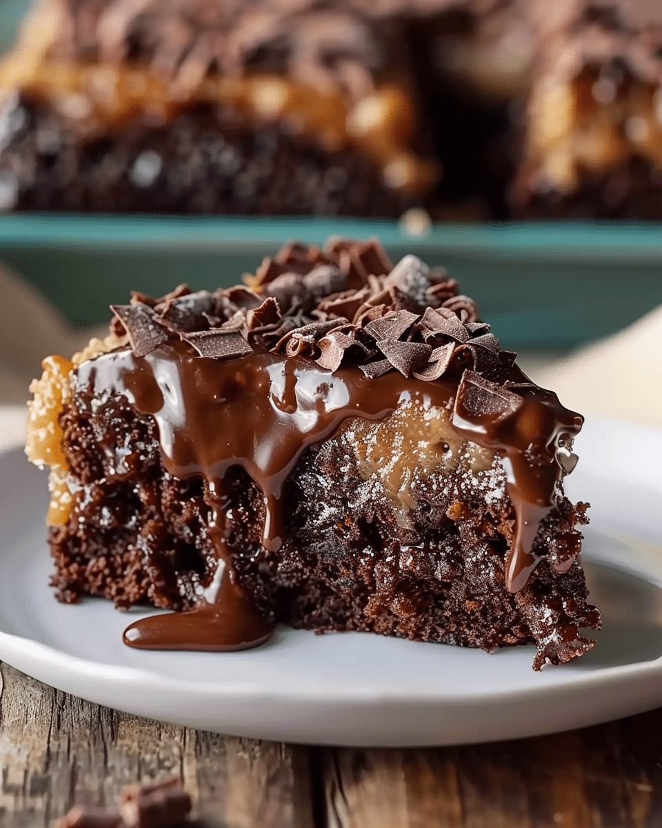 German Chocolate Poke Cake