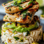 Honey Lime Chicken & Avocado Rice Stack