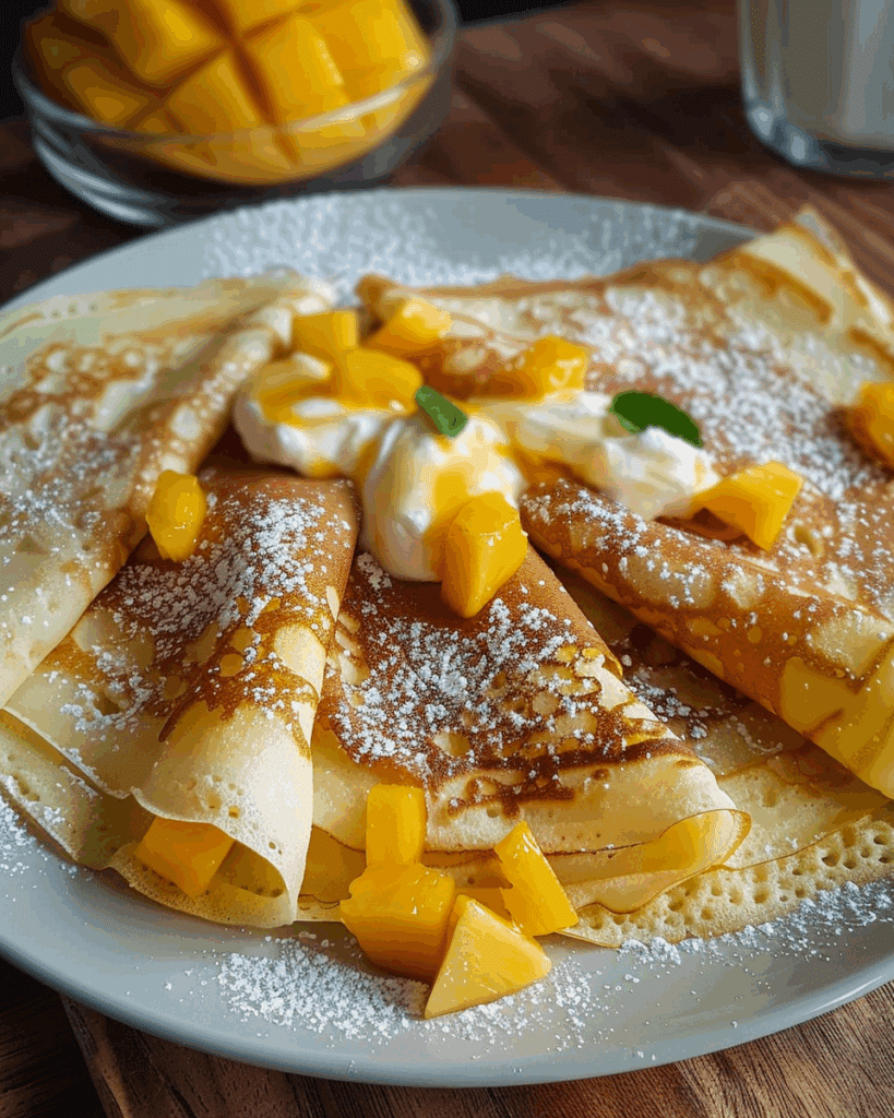 Mango Cream Crepes
