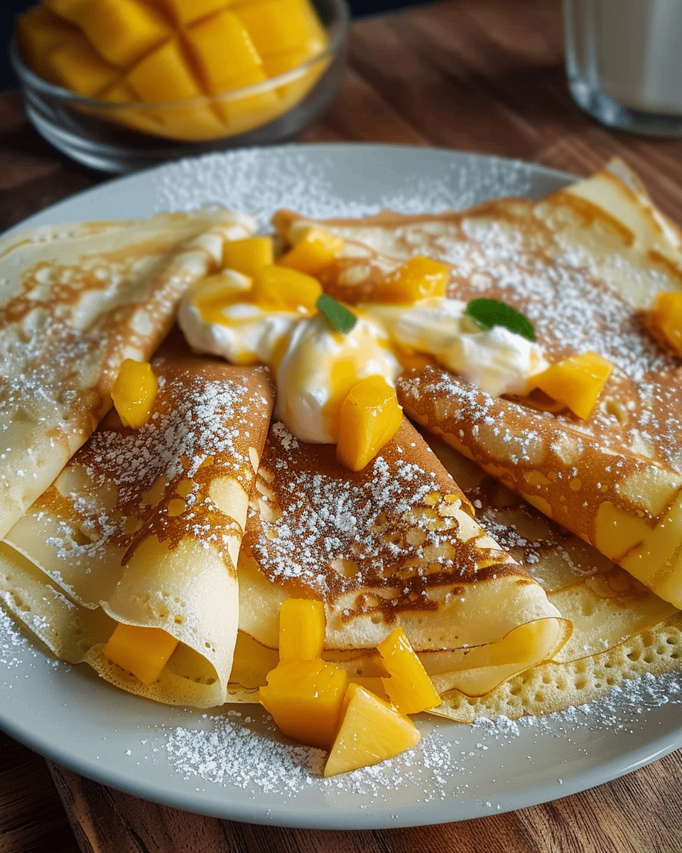 Mango Cream Crepes