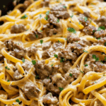 One-Pot Creamy Beef and Garlic Butter Pasta
