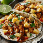 One Pan Chicken & Pineapple Tacos