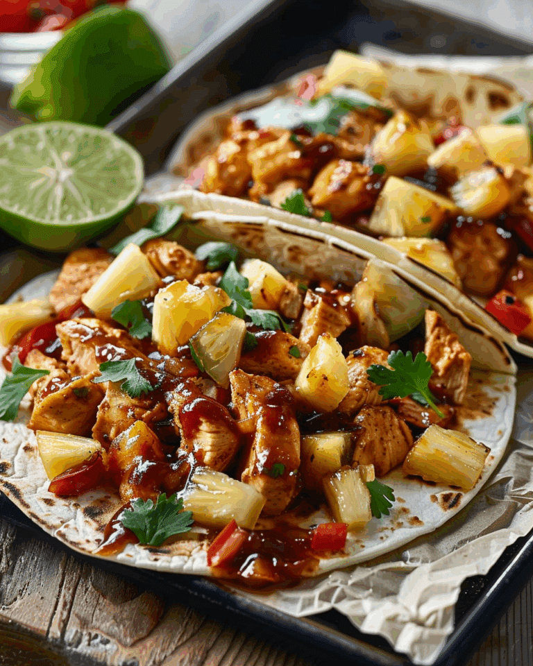 One Pan Chicken & Pineapple Tacos