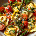 Ravioli Tomatoes Asparagus Dish