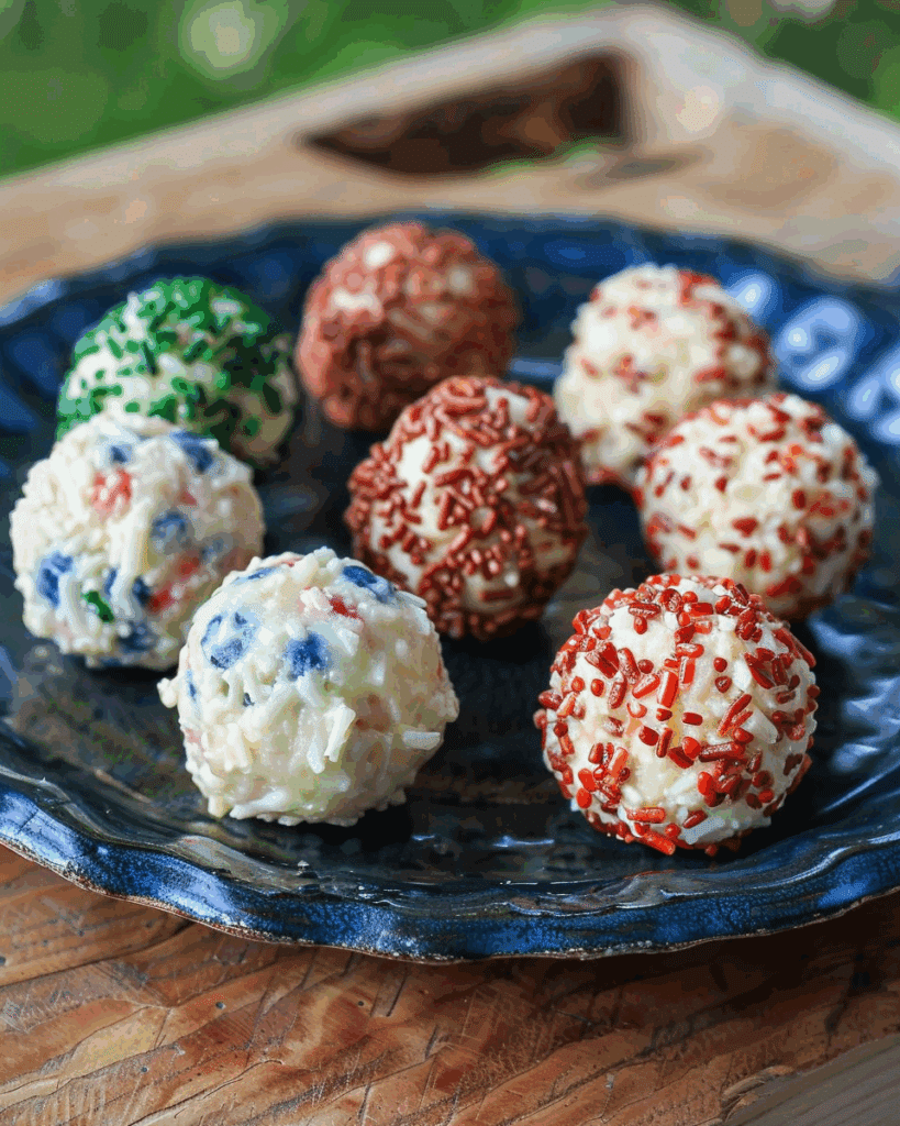 Red, White, and Blue Cheese Balls