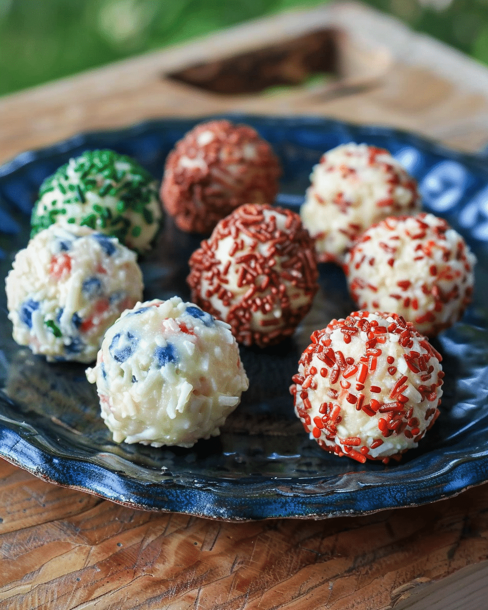 Red, White, and Blue Cheese Balls