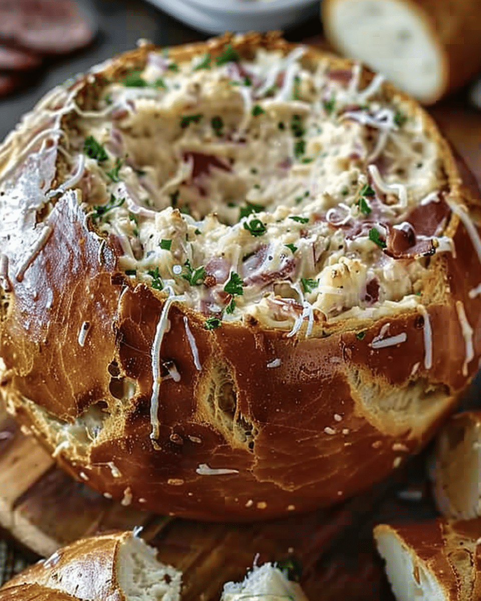 Reuben Dip in a Rye Bread Bowl