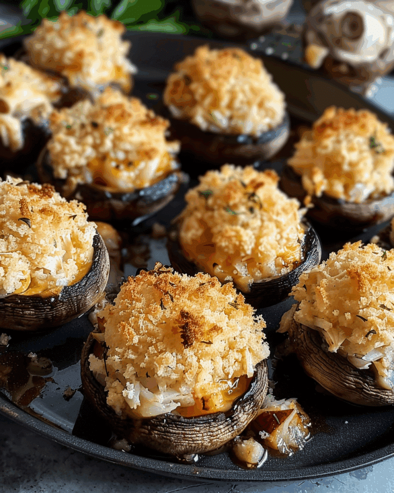 Savory Crab Stuffed Mushrooms