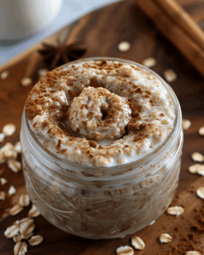 Cinnamon Roll Overnight Oatmeal