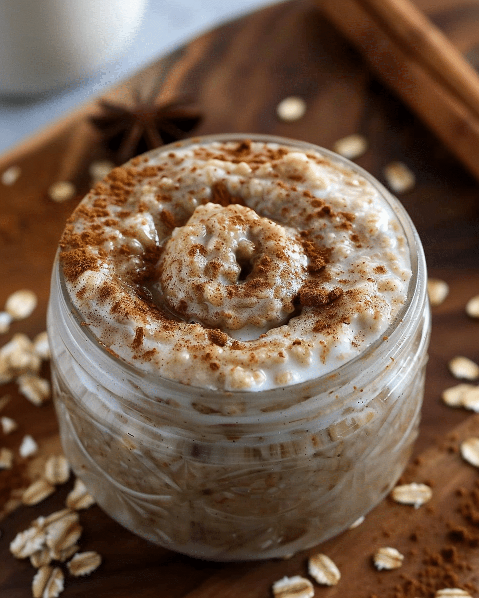 Cinnamon Roll Overnight Oatmeal