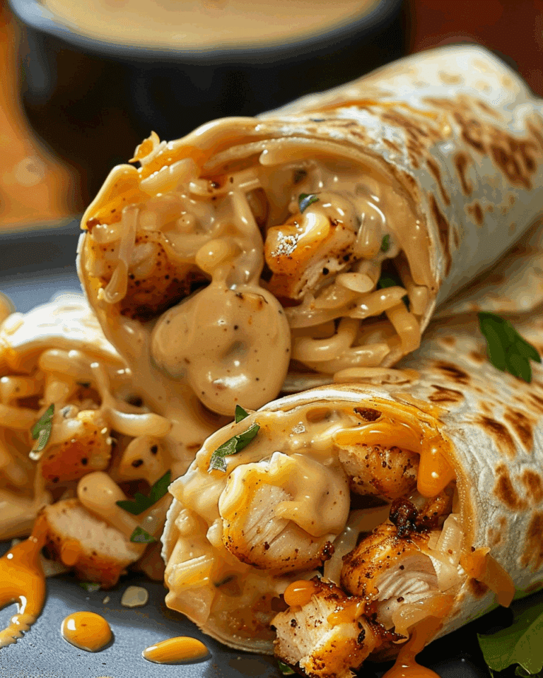 Cheesy Garlic Chicken Wraps