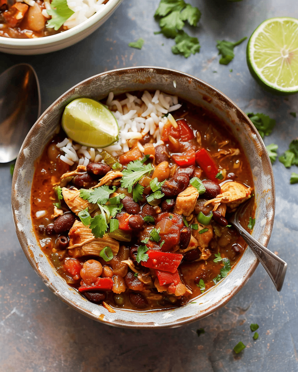Easy Chicken Chilli with Beans and Peppers