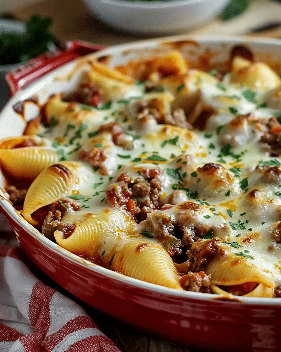 Cheesy Beef Stuffed Shells