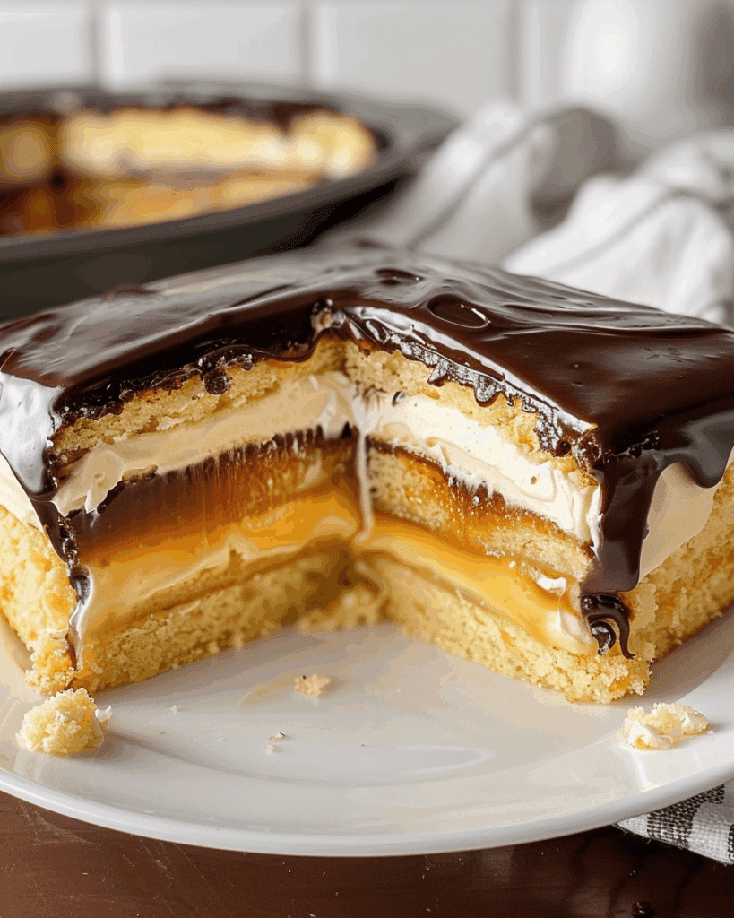 Boston Cream Pie Poke Cake