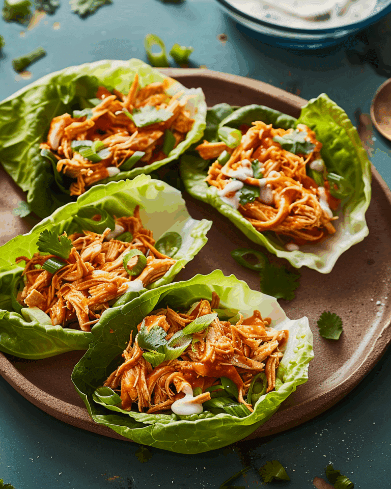 Buffalo Chicken Lettuce Cups