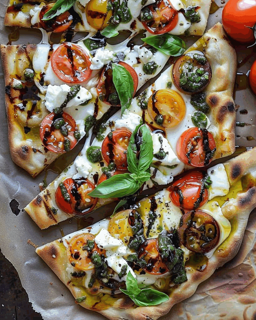 Caprese Flatbread with Whipped Garlic Feta