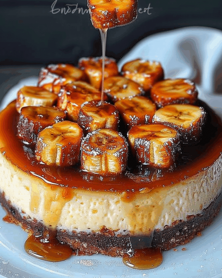 Caramelized Banana Cheesecake with Rum Glaze