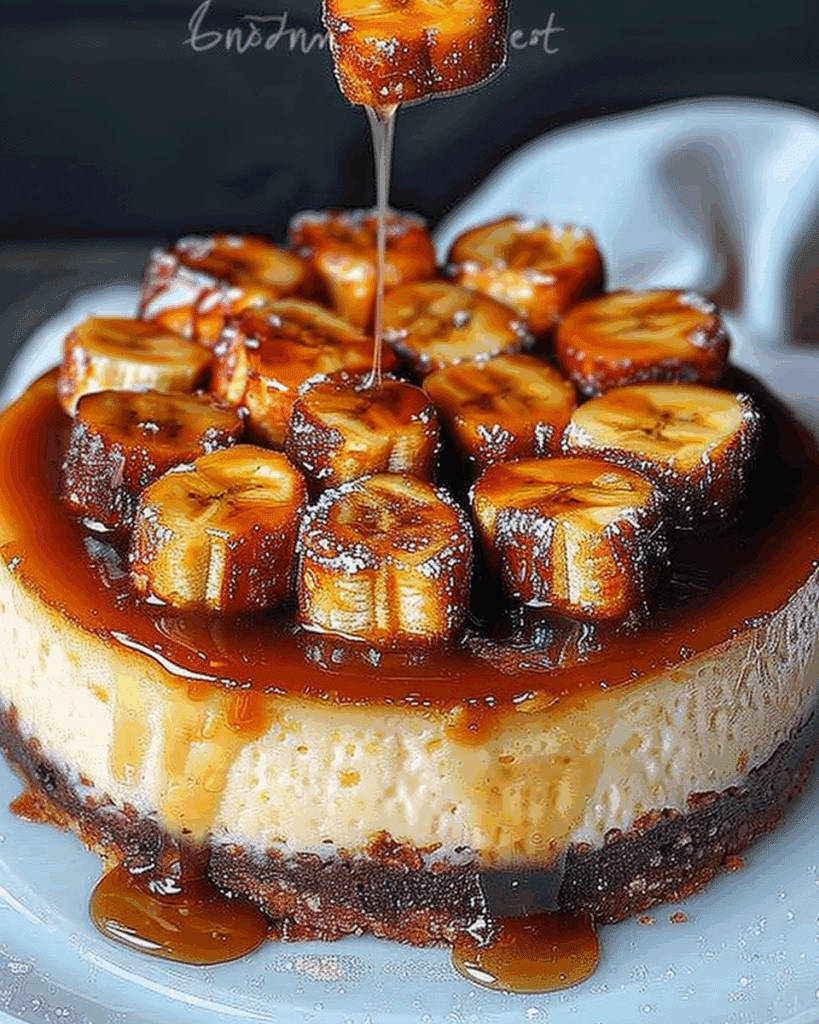 Caramelized Banana Cheesecake with Rum Glaze