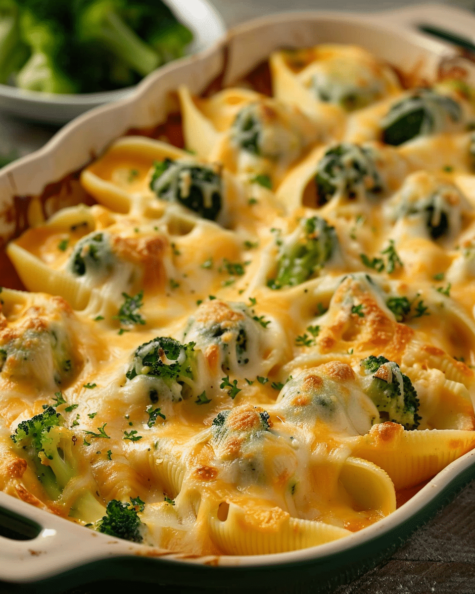 Cheesy Chicken & Broccoli Stuffed Shells