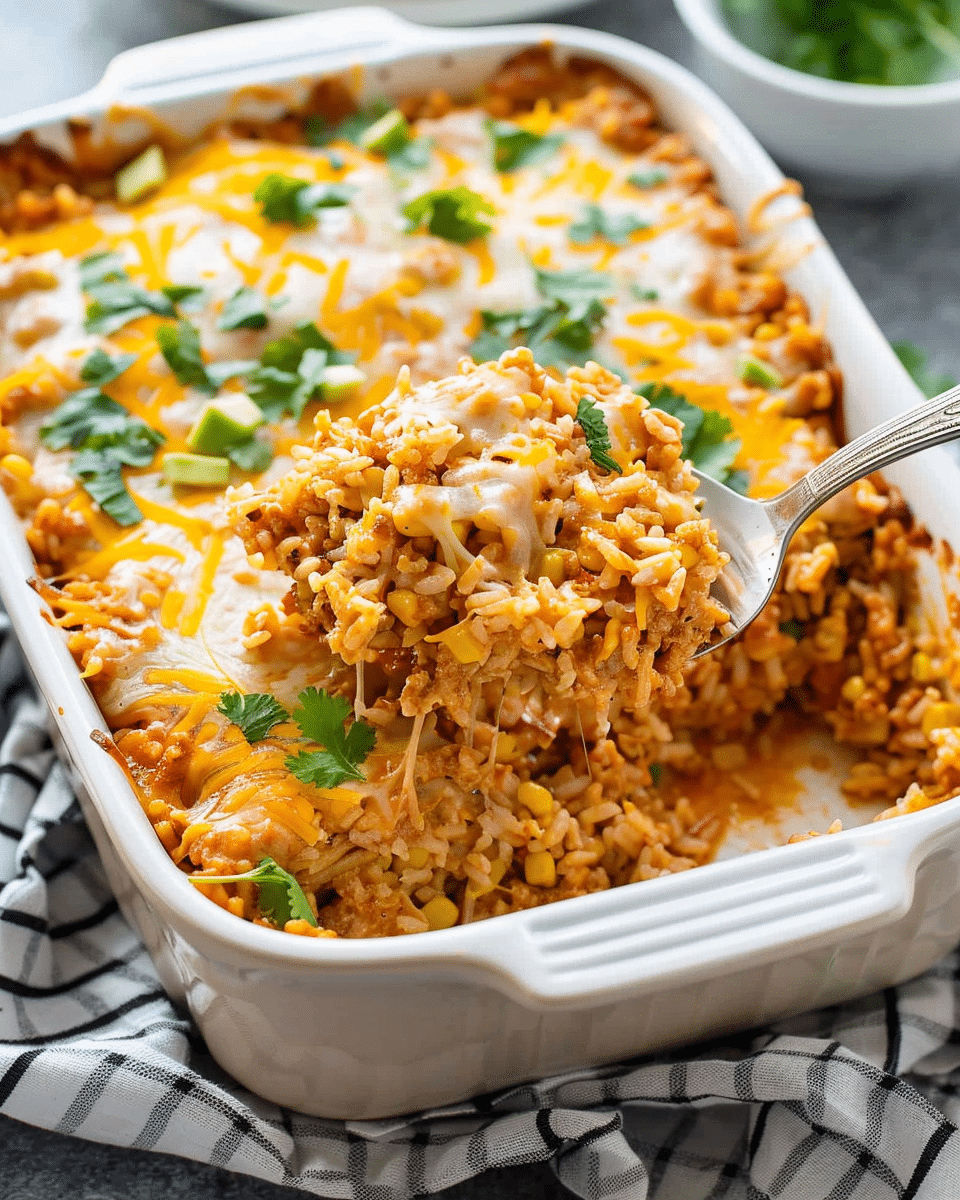 Chicken Enchilada Rice Casserole