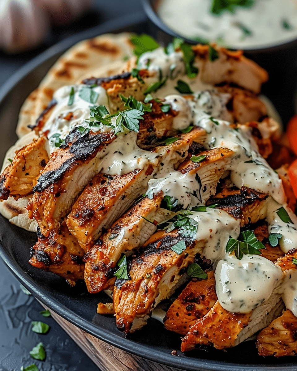 Chicken Shawarma with Creamy Garlic Sauce