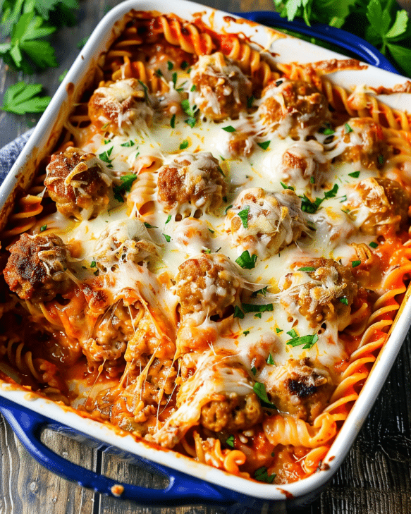 Dump and Bake Meatball Casserole