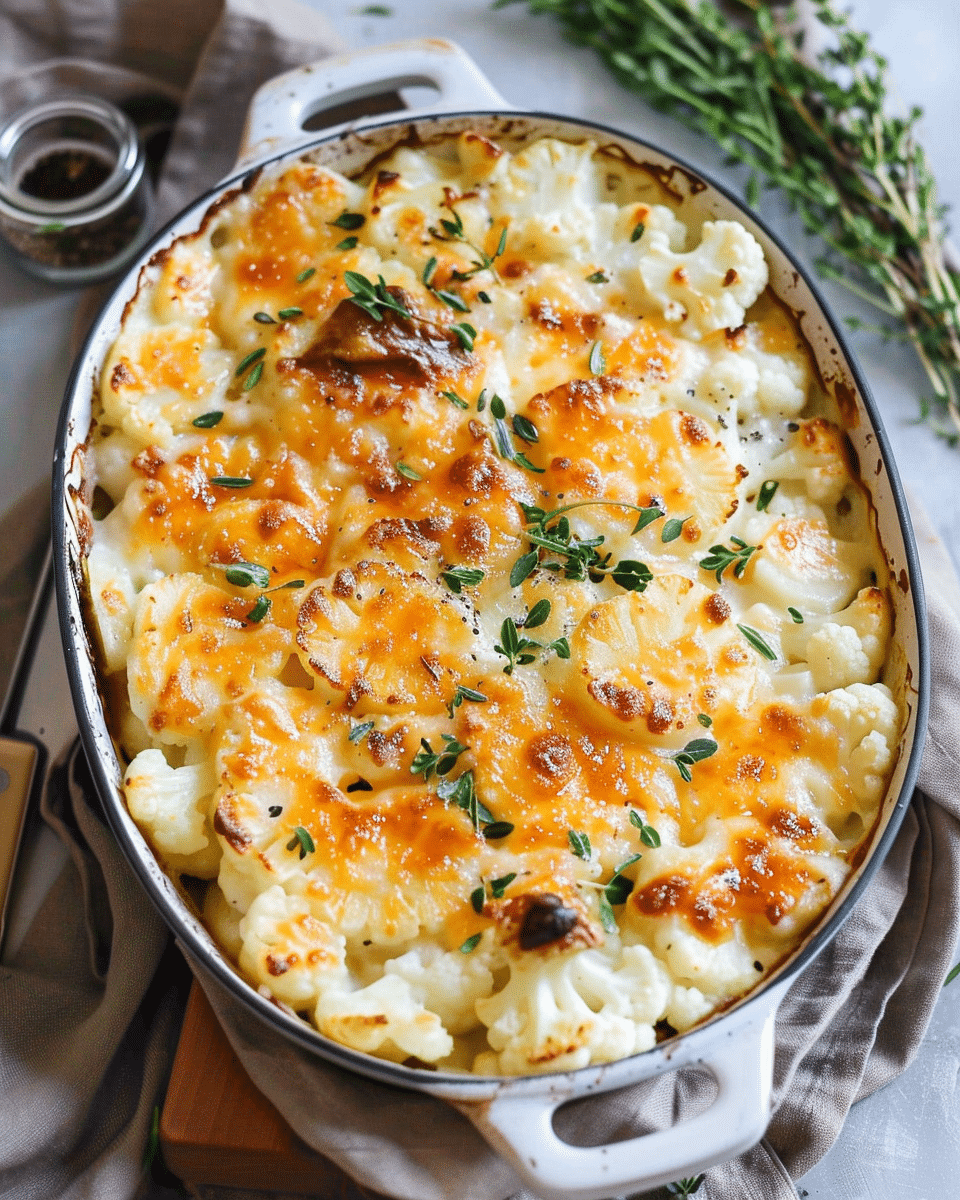 Easy Cheesy Cauliflower and Potato Bake