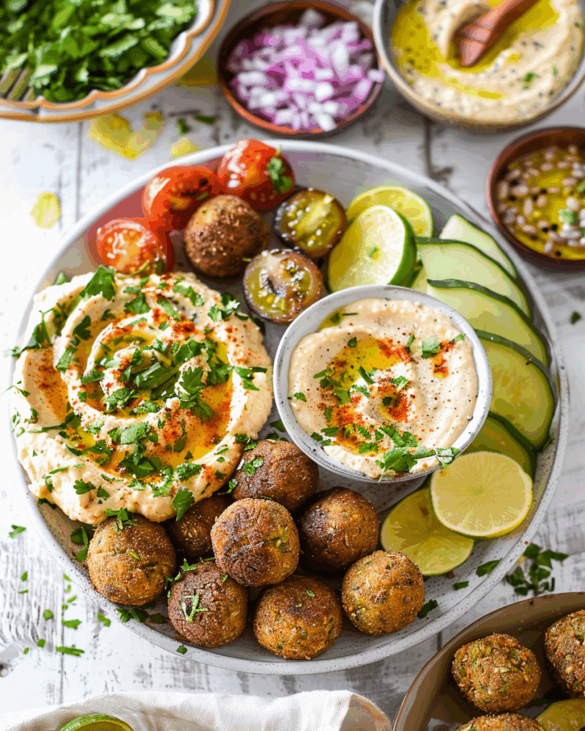 Falafel with Hummus & Tahini Sauce