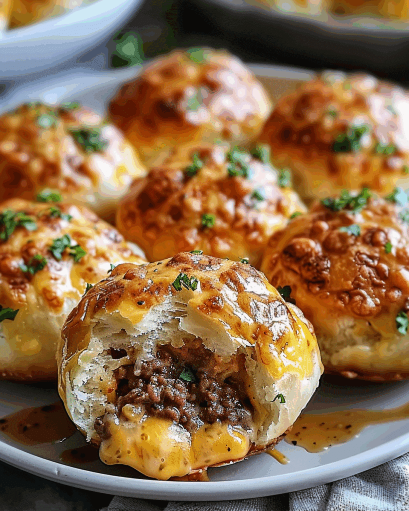 Garlic Parmesan Cheeseburger Bombs