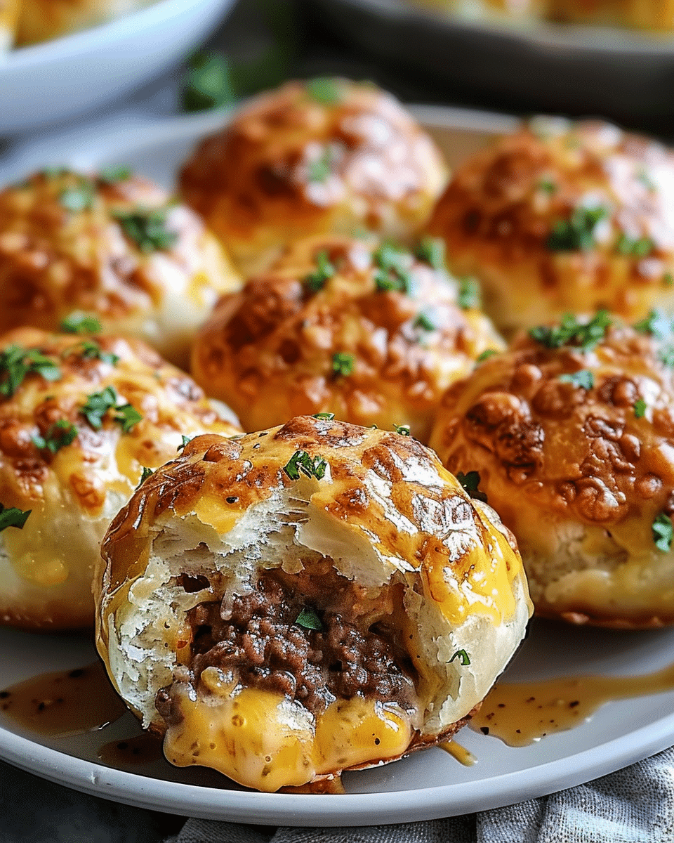 Garlic Parmesan Cheeseburger Bombs
