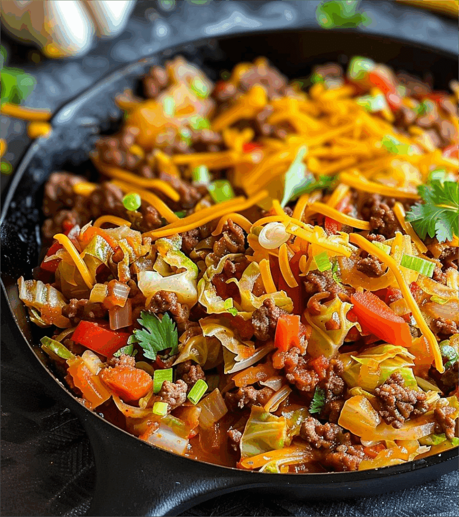 Ground Beef Taco Cabbage Skillet
