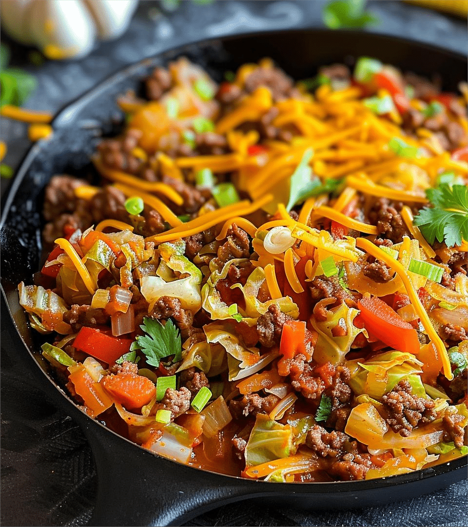 Ground Beef Taco Cabbage Skillet