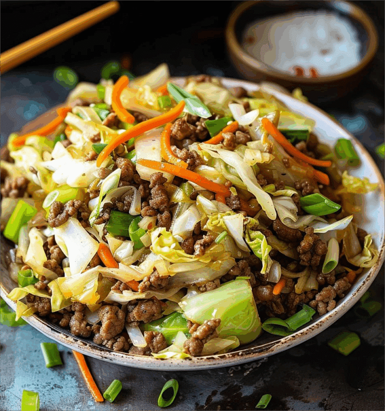 Healthy Chinese Ground Beef & Cabbage Stir Fry