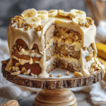Heavenly Banana Walnut Cream Cake
