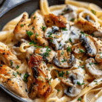 Heavenly Chicken and Mushroom Pasta with a Silky Cream Sauce