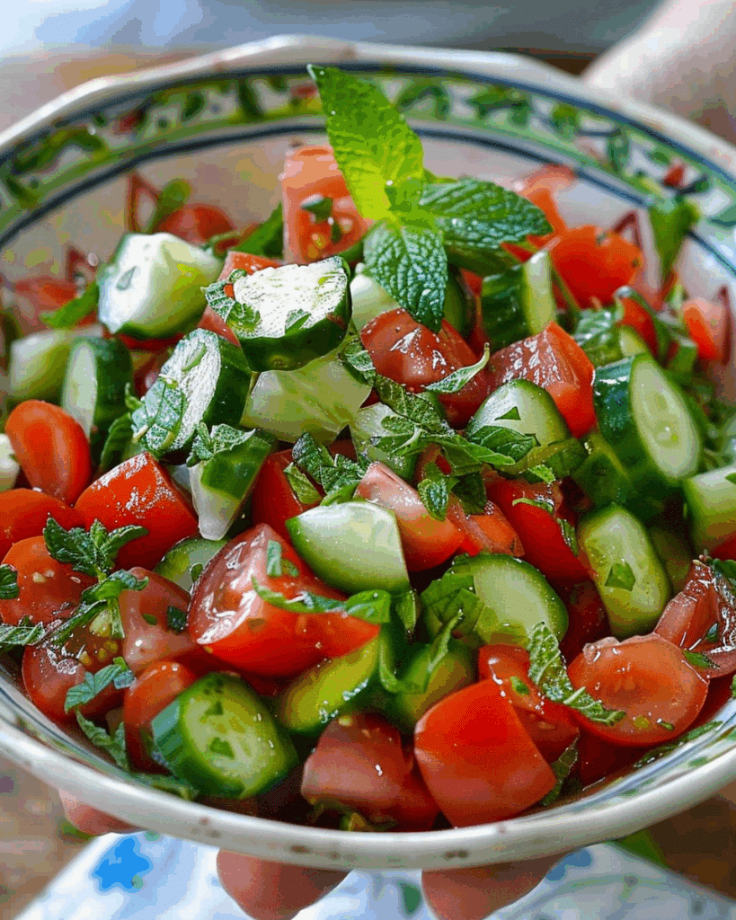 Tomato Cucumber Salad with Mint