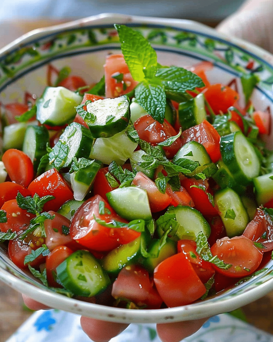 Tomato Cucumber Salad with Mint