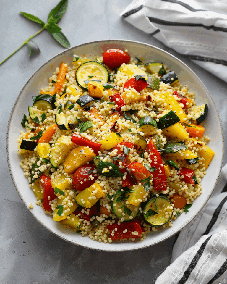 Roasted Vegetable Lemon Tahini Couscous