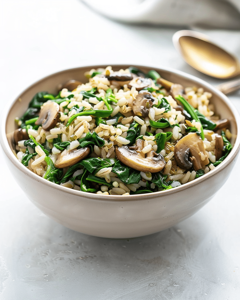 Spinach Mushroom Rice