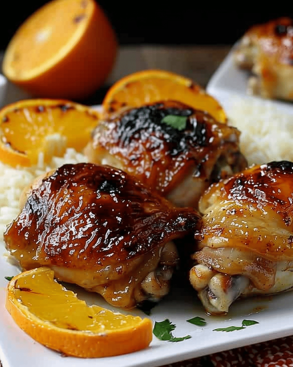 Orange Glazed Chicken Thighs
