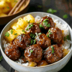 Sweet & Savory Pineapple Meatball Bowl