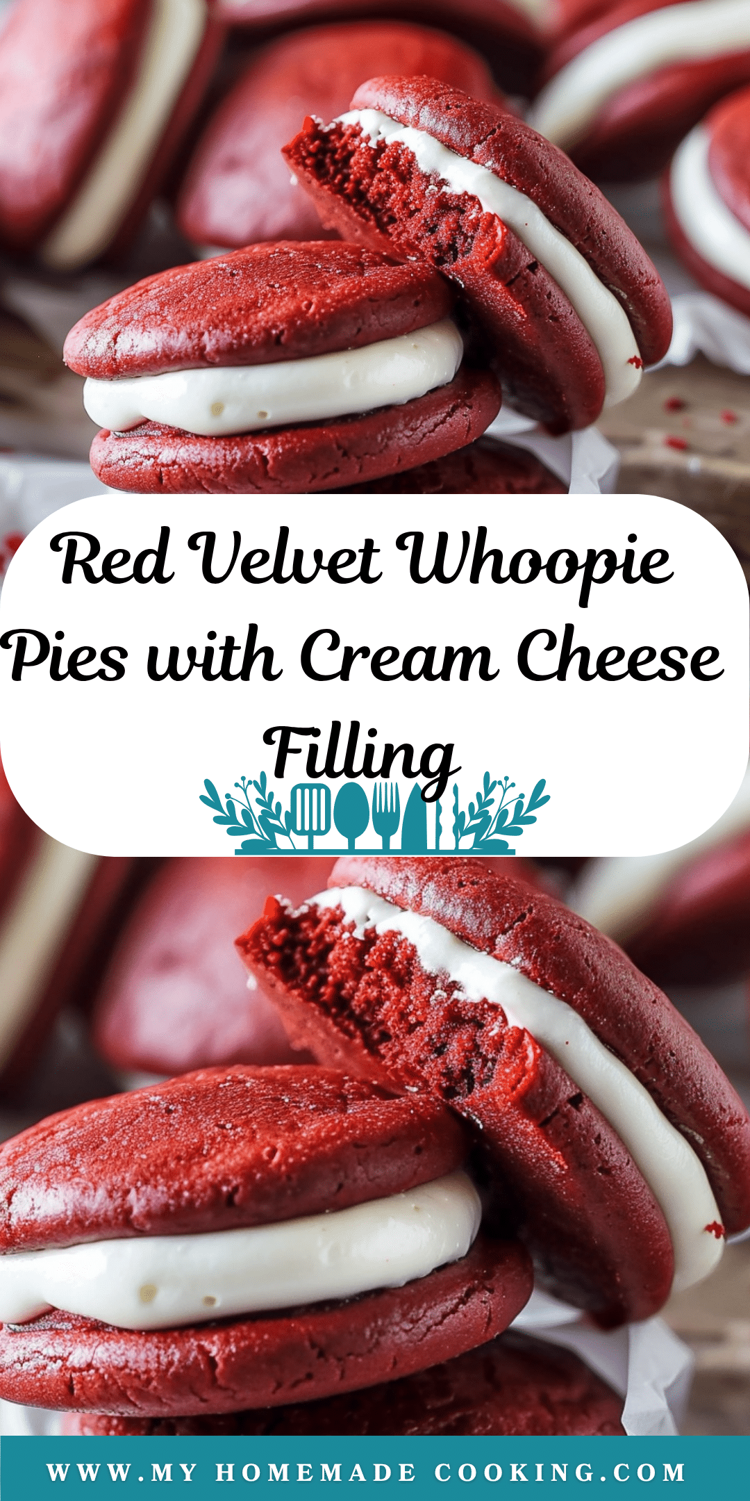 Red Velvet Whoopie Pies with Cream Cheese Filling | My Homemade Cooking