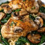 Savory Garlic Mushroom Chicken with Spinach