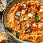 Spicy Roasted Red Pepper Feta Dip