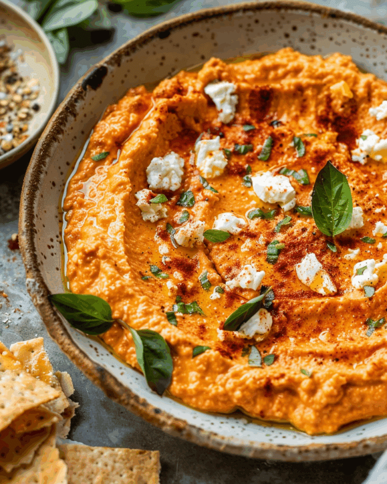 Spicy Roasted Red Pepper Feta Dip