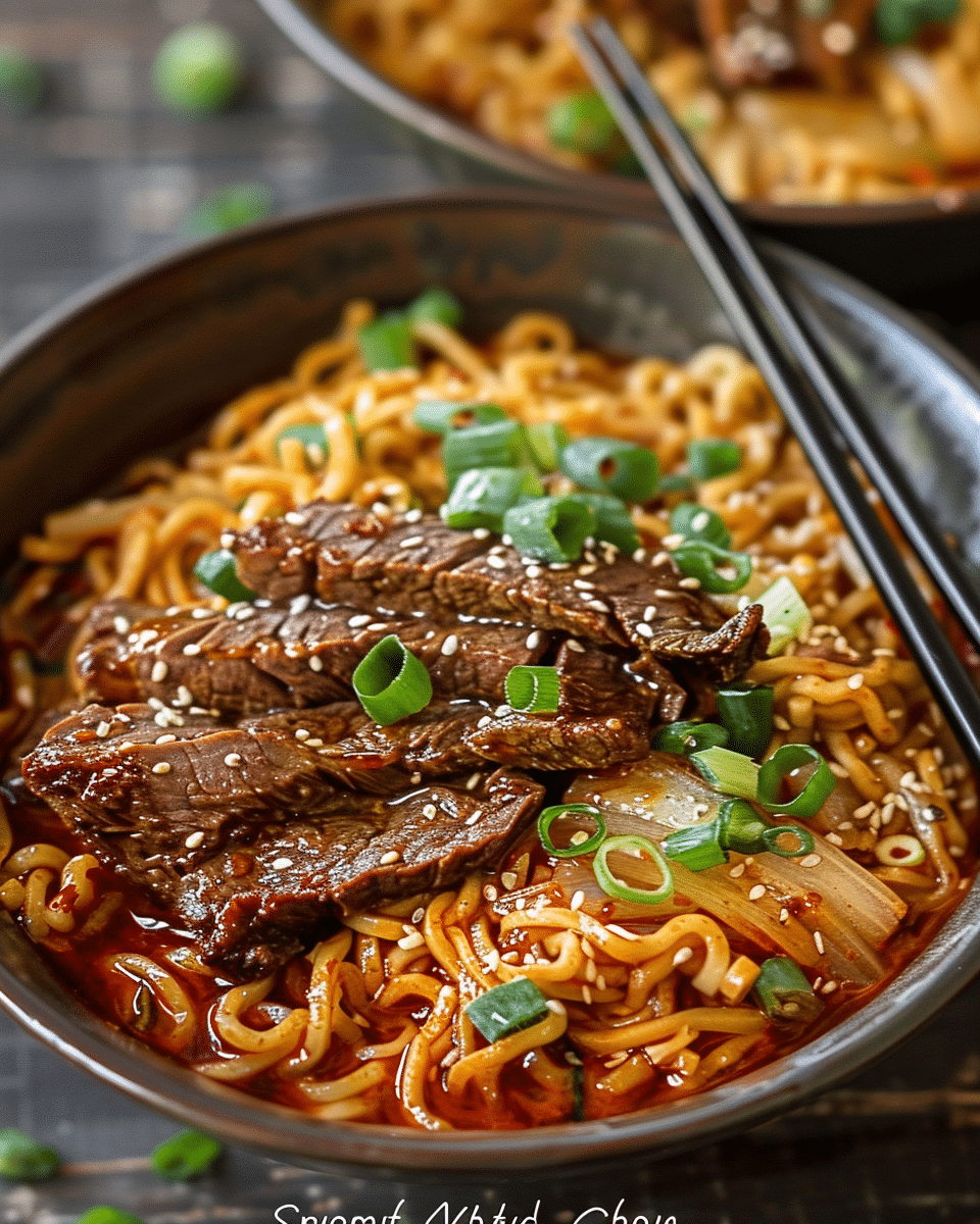 Spicy Steak Ramen Noodles