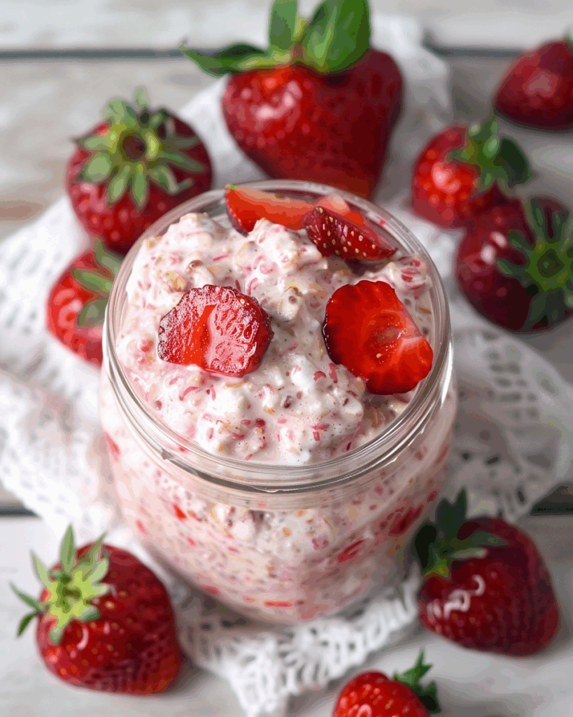 Strawberries and Cream Overnight Oats