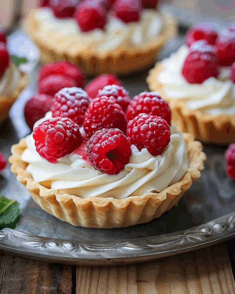 Vanilla Cream Tarts With Fresh Raspberries